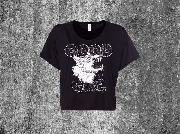 Good Girl Crop Top Ladies Flowy Boxy Tee