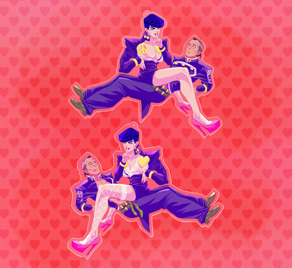 JoBros Acrylic Charm Double Sided Josuke x Okuyasu 4" x 3.5"