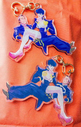 JoBros Acrylic Charm Double Sided Josuke x Okuyasu 4" x 3.5"
