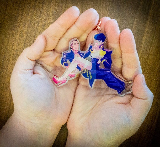 JoBros Acrylic Charm Double Sided Josuke x Okuyasu 4" x 3.5"