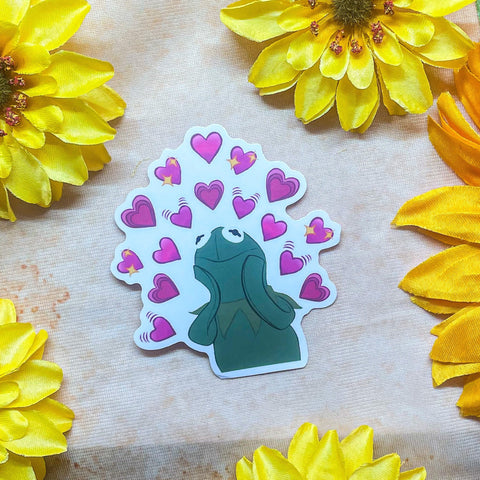 Kermit Heart Emoji Transparent Sticker