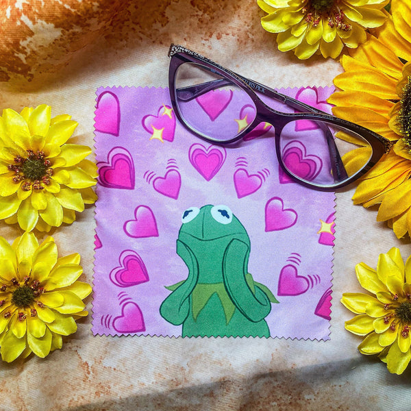 Kermit Heart Emoji Microfiber Cloth 15cm x 15cm
