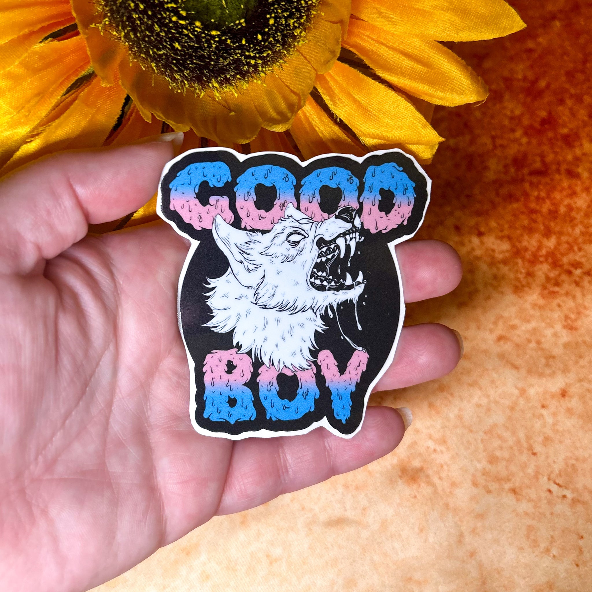 Good Girl Boy Trans Decal 3" Large Laminated Vinyl Decal