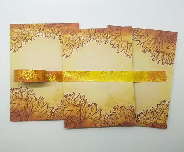 Sunflower Memo Pad 4.125" x 5.5" or 3" x 3"