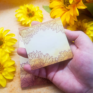 Sunflower Memo Pad 4.125" x 5.5" or 3" x 3"