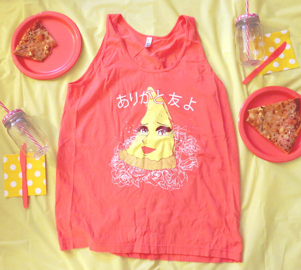 Thank You My Friends Pizza Unisex Tank Top - ありがとう 友 よ