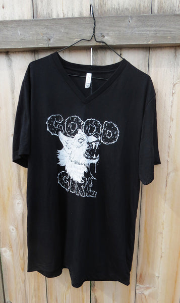 Good Girl Unisex Black V-Neck T-Shirt