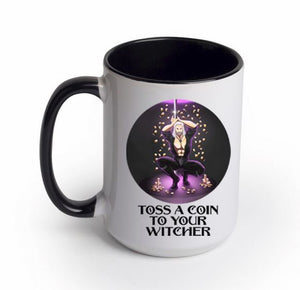 Toss A Coin To Your Witcher 15oz Large Ceramic Mug