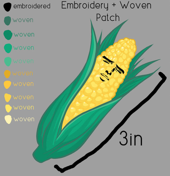 Yaoi Corn Iron-On Patch Woven 3" x 2.5"