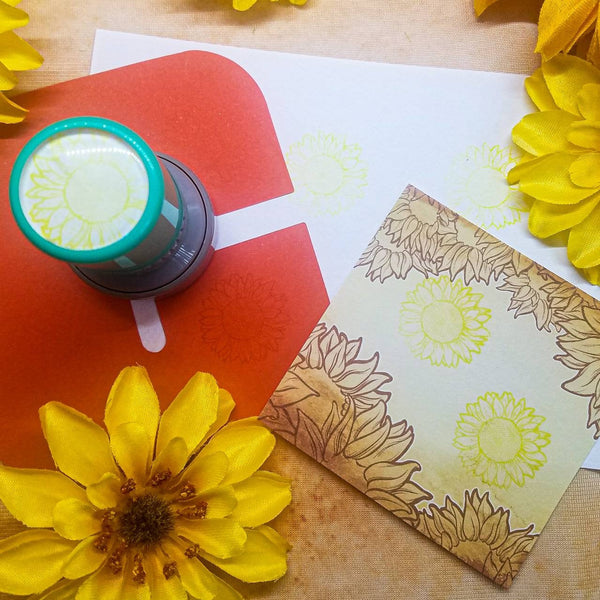 Sunflower Self Inking Stamp 1"