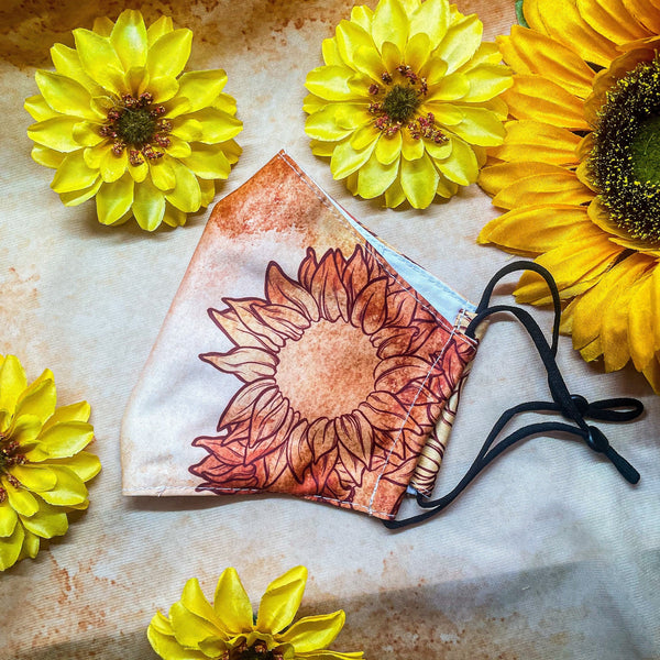 Sunflower Face Mask with Filter Pocket