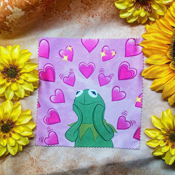 Kermit Heart Emoji Microfiber Cloth 15cm x 15cm