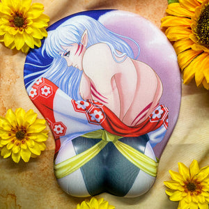 Silver- Haired Feudal Demon Booty 3D Mousepad