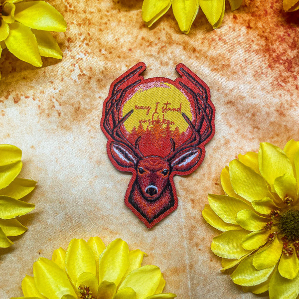 Cowboy Buck Iron-On Patch Woven 3" x 2"